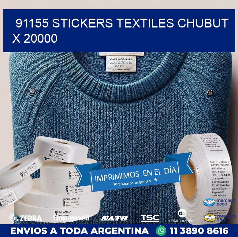 91155 STICKERS TEXTILES CHUBUT X 20000
