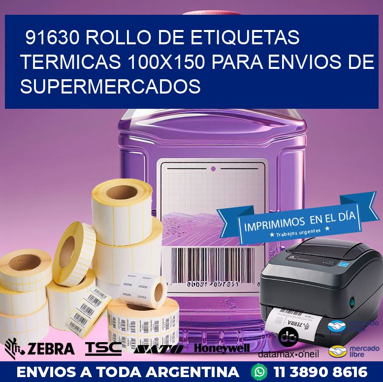 91630 ROLLO DE ETIQUETAS TERMICAS 100X150 PARA ENVIOS DE SUPERMERCADOS