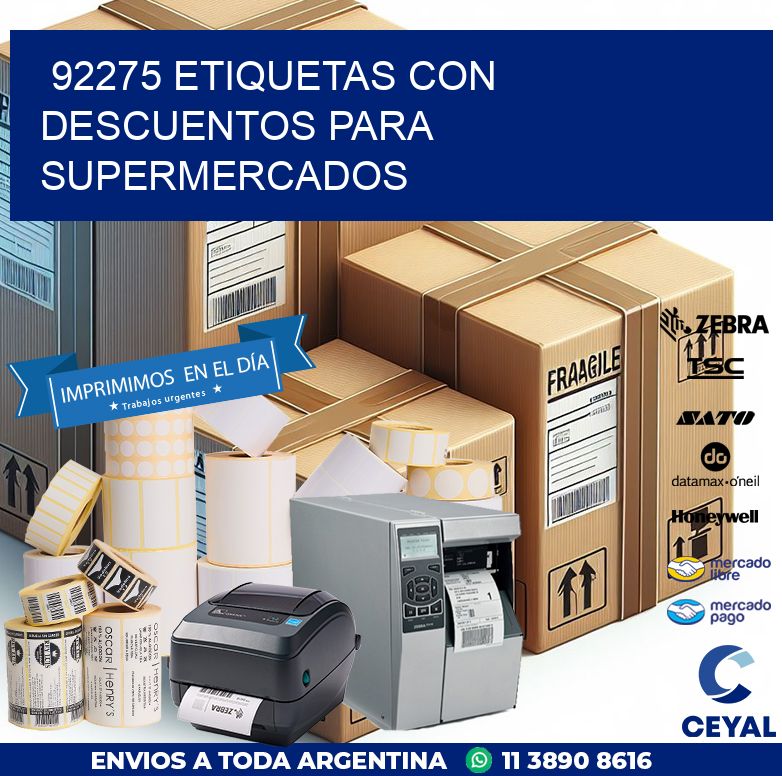 92275 ETIQUETAS CON DESCUENTOS PARA SUPERMERCADOS