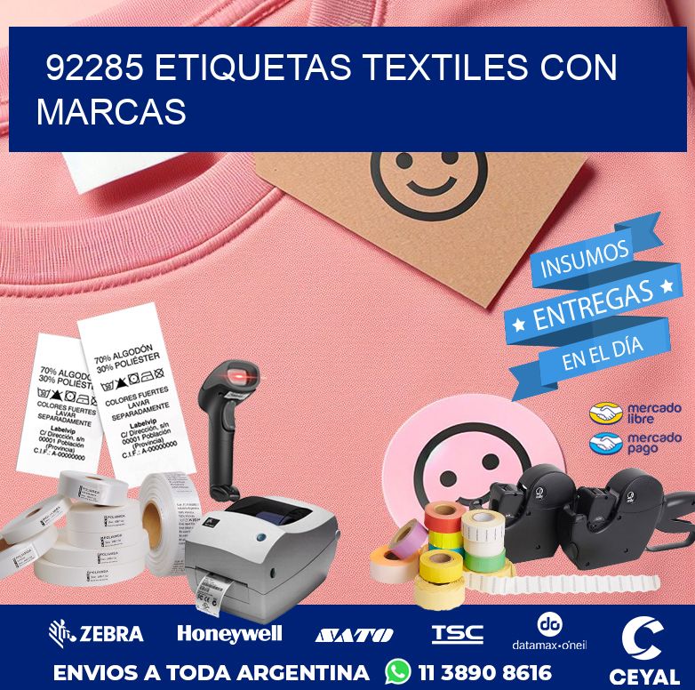 92285 ETIQUETAS TEXTILES CON MARCAS