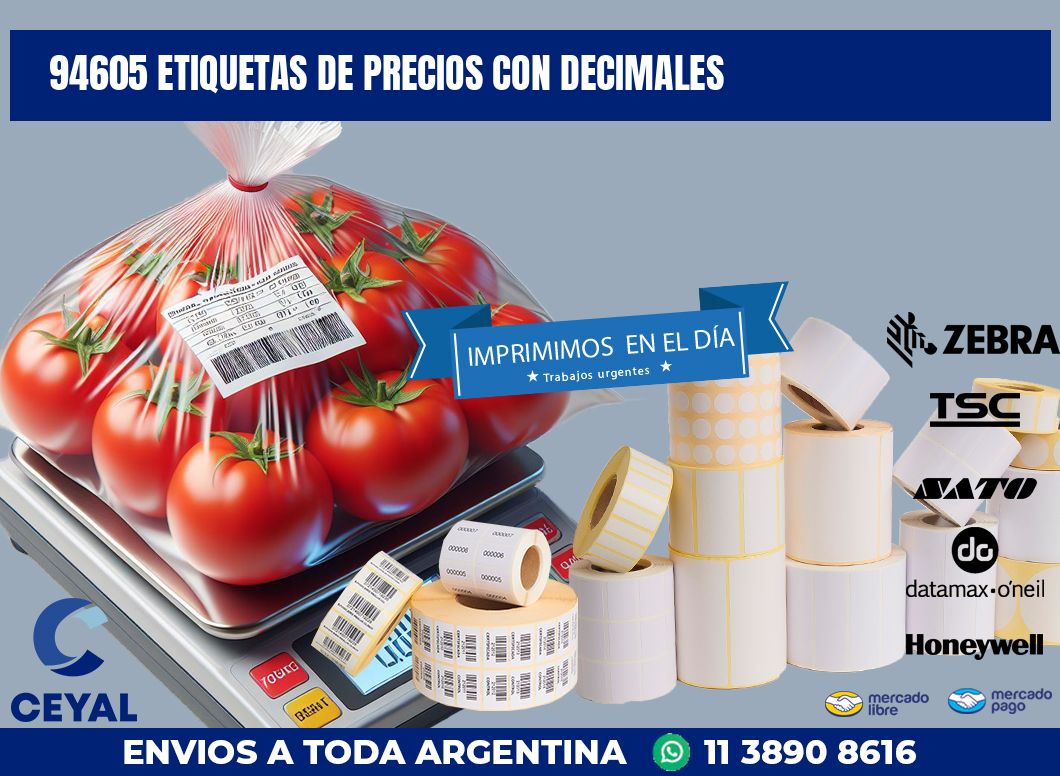 94605 ETIQUETAS DE PRECIOS CON DECIMALES