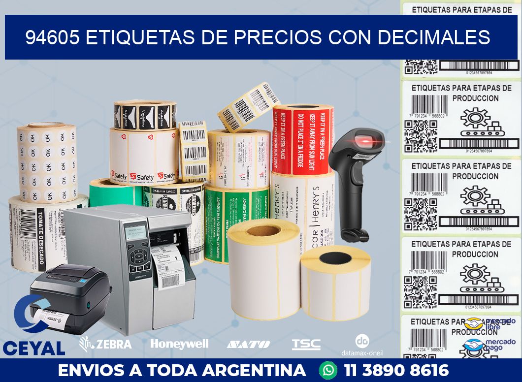 94605 ETIQUETAS DE PRECIOS CON DECIMALES