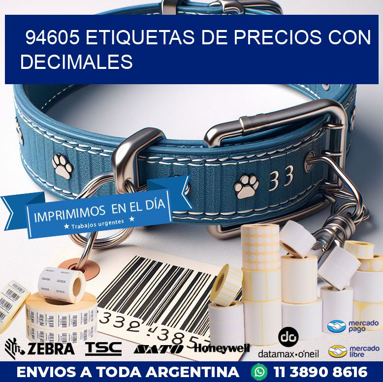 94605 ETIQUETAS DE PRECIOS CON DECIMALES