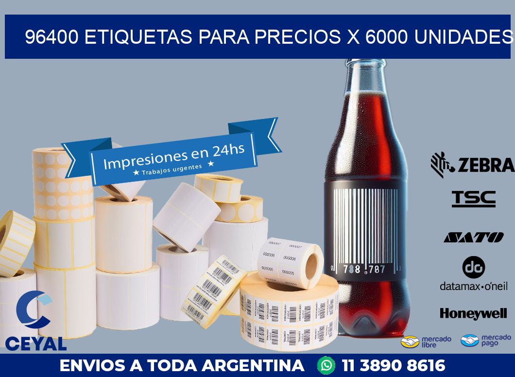 96400 ETIQUETAS PARA PRECIOS X 6000 UNIDADES