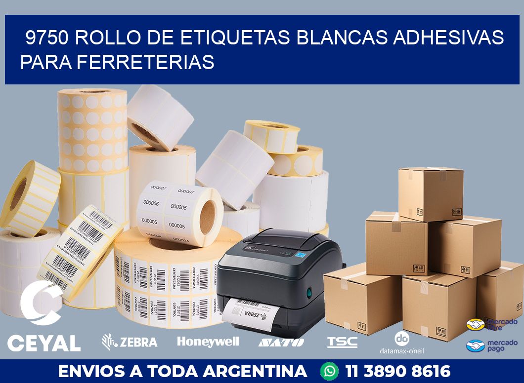 9750 ROLLO DE ETIQUETAS BLANCAS ADHESIVAS PARA FERRETERIAS