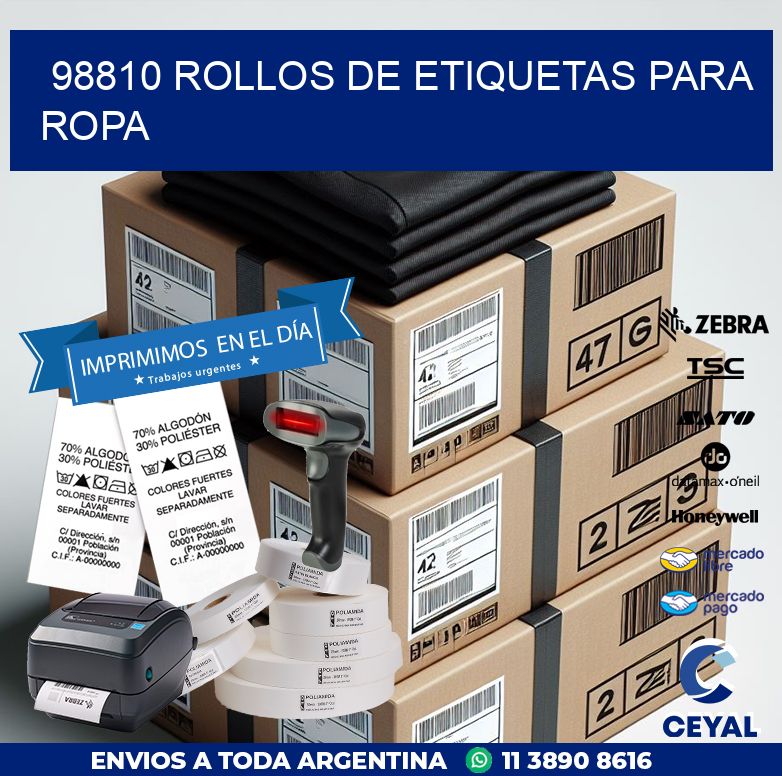98810 ROLLOS DE ETIQUETAS PARA ROPA