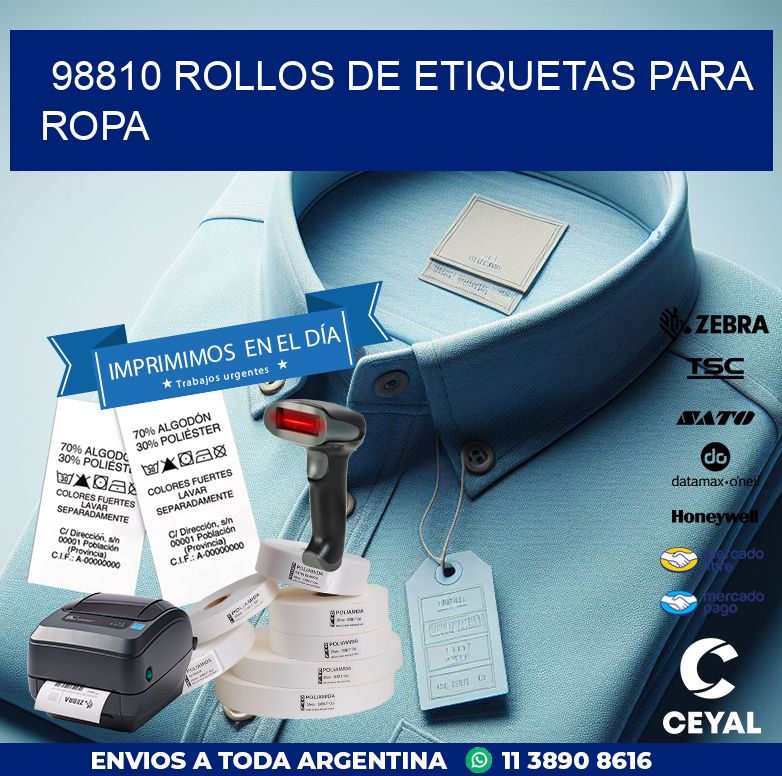 98810 ROLLOS DE ETIQUETAS PARA ROPA
