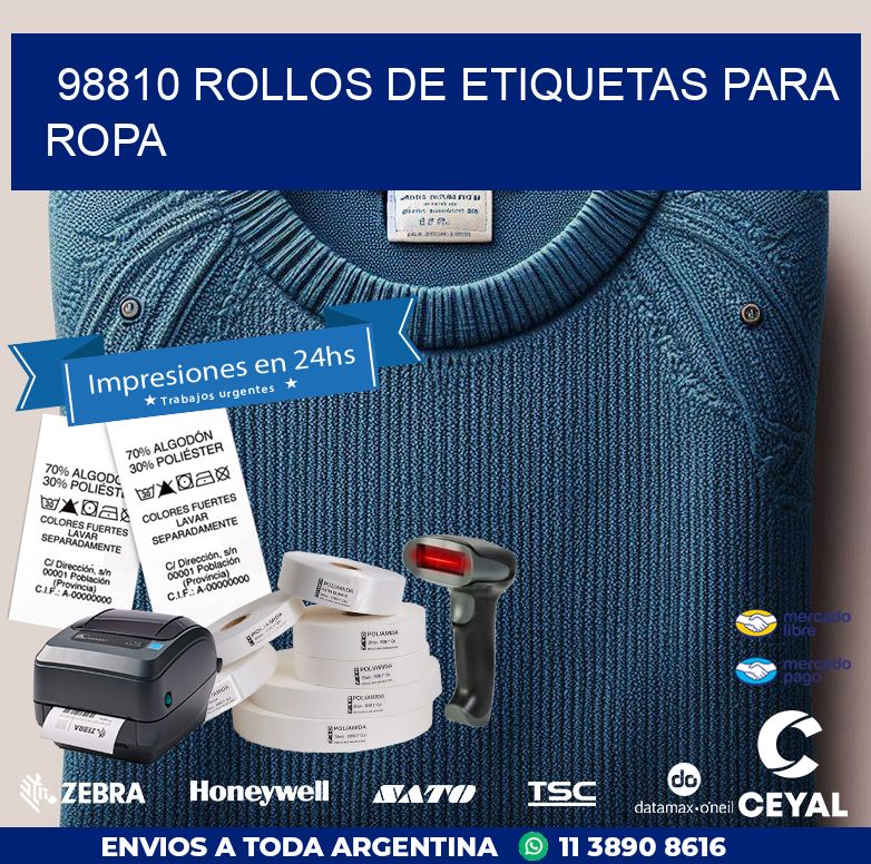 98810 ROLLOS DE ETIQUETAS PARA ROPA