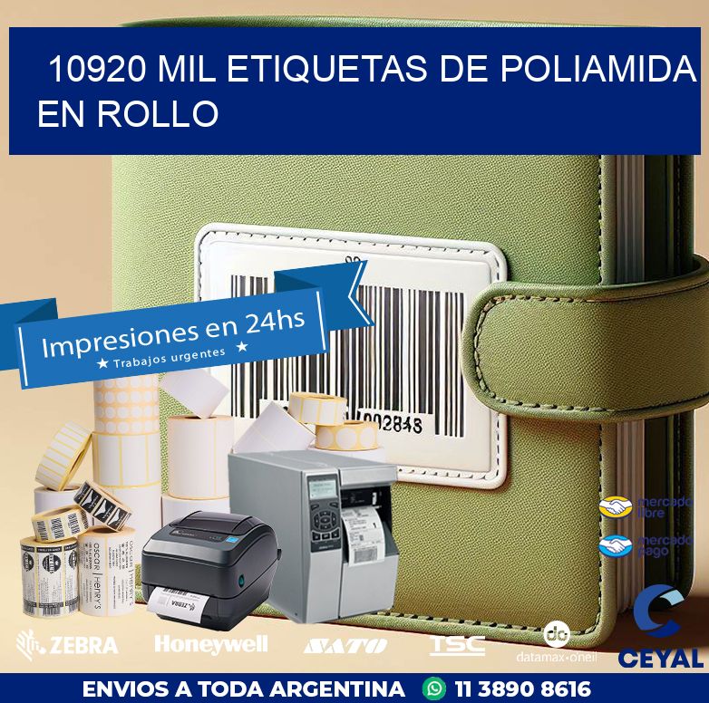 10920 MIL ETIQUETAS DE POLIAMIDA EN ROLLO