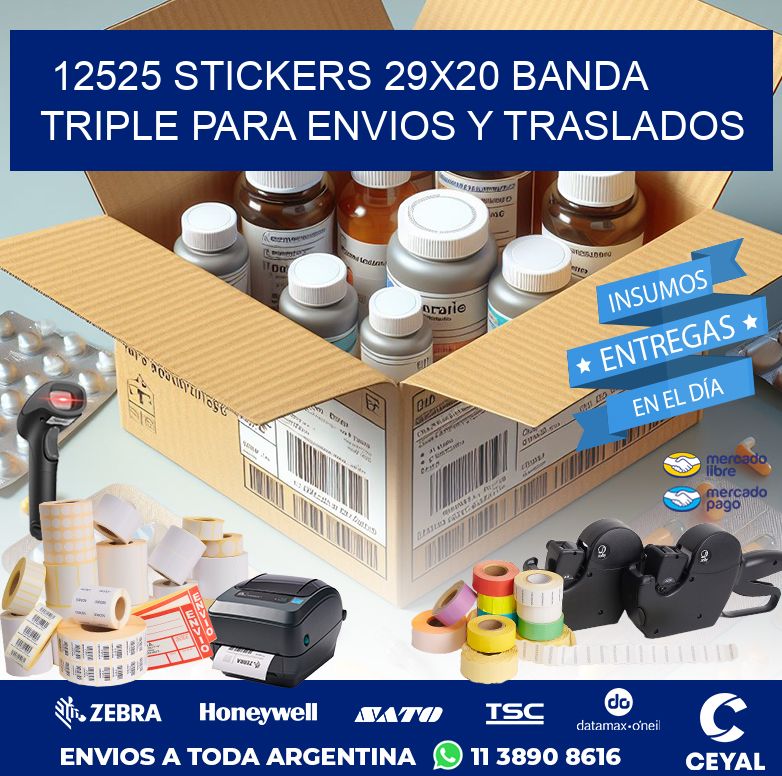 12525 STICKERS 29X20 BANDA TRIPLE PARA ENVIOS Y TRASLADOS