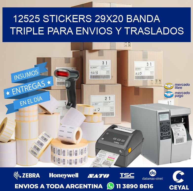 12525 STICKERS 29X20 BANDA TRIPLE PARA ENVIOS Y TRASLADOS