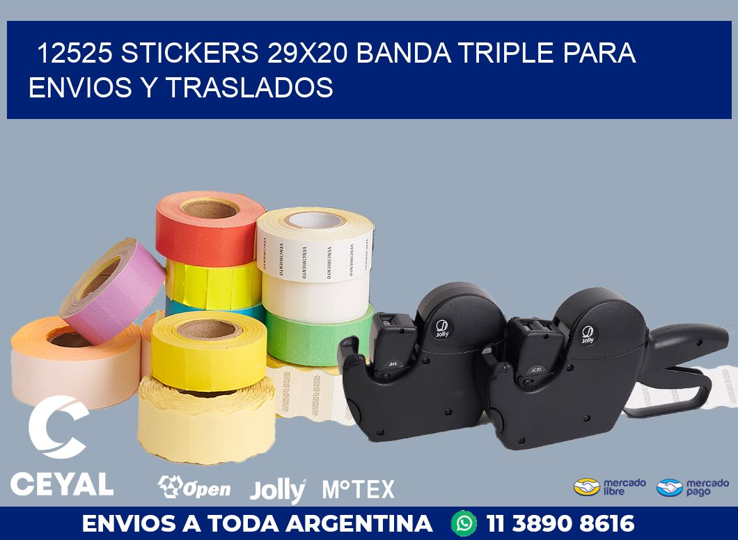 12525 STICKERS 29X20 BANDA TRIPLE PARA ENVIOS Y TRASLADOS