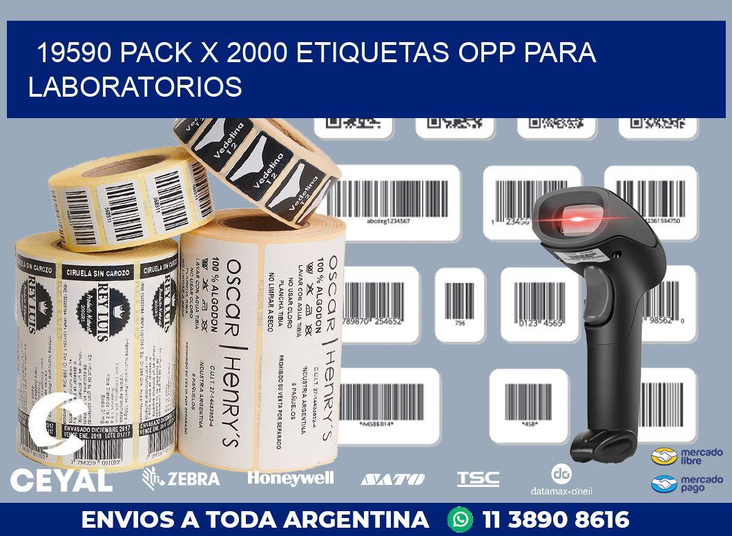 19590 PACK X 2000 ETIQUETAS OPP PARA LABORATORIOS