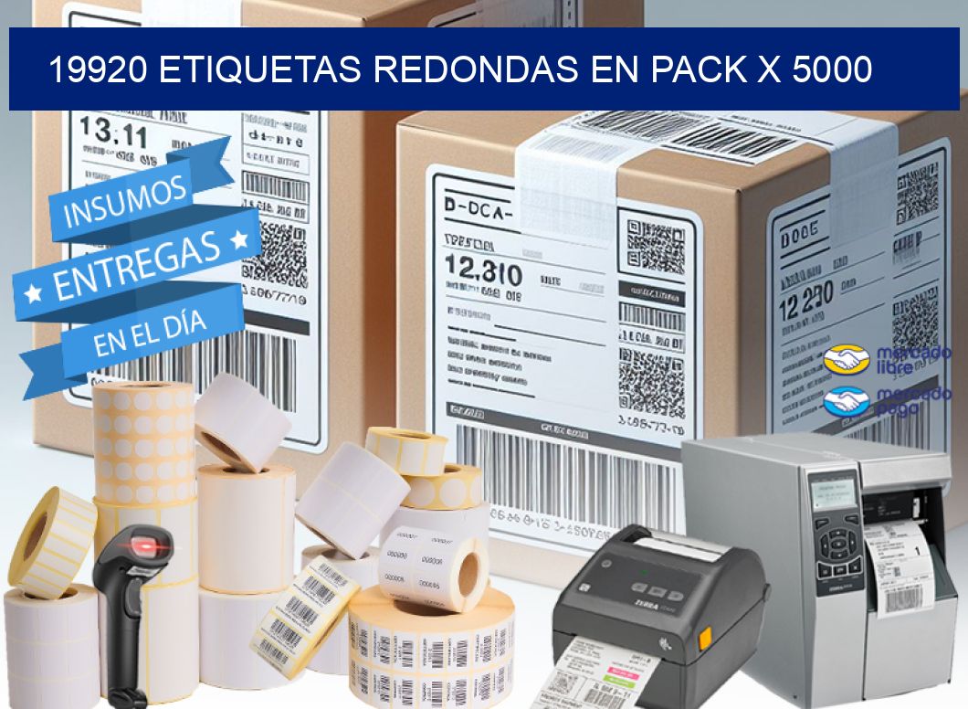 19920 ETIQUETAS REDONDAS EN PACK X 5000