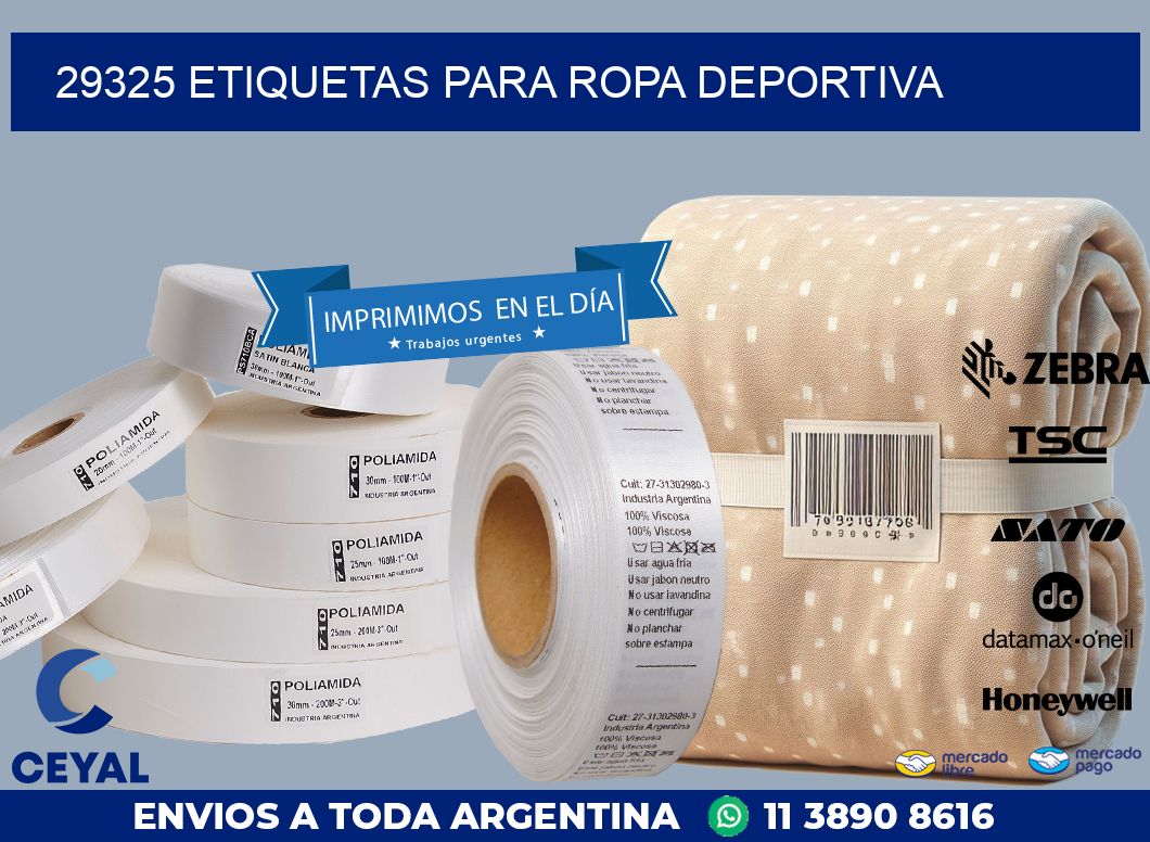 29325 ETIQUETAS PARA ROPA DEPORTIVA