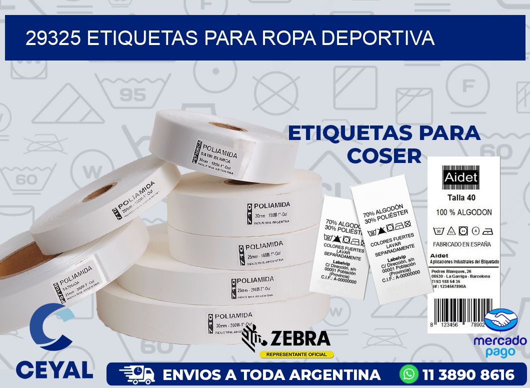 29325 ETIQUETAS PARA ROPA DEPORTIVA