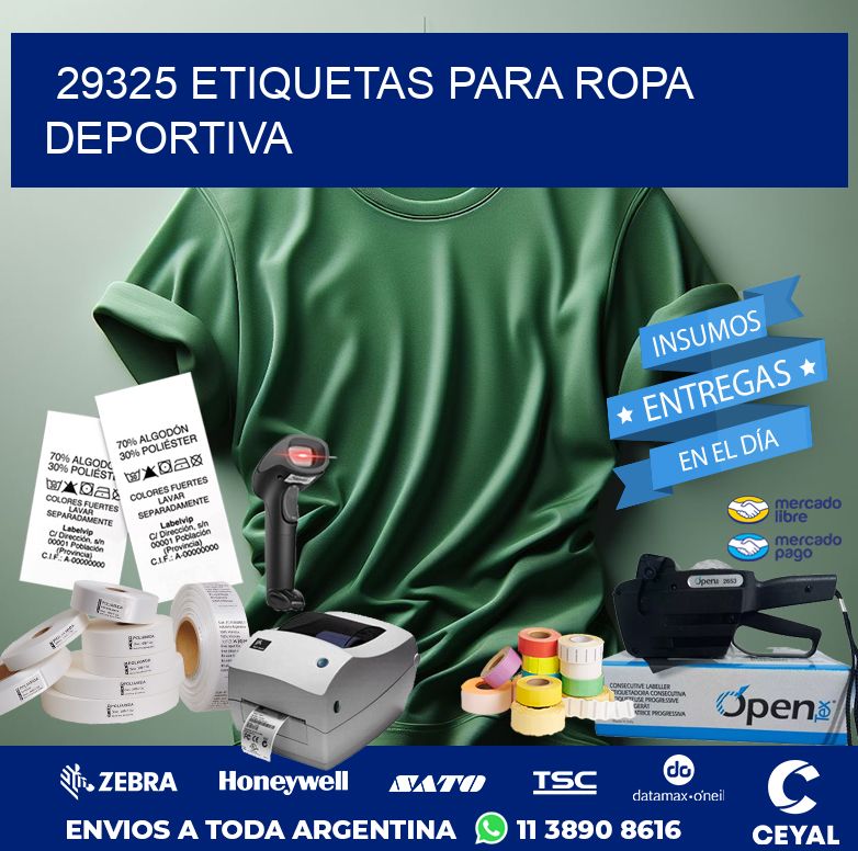 29325 ETIQUETAS PARA ROPA DEPORTIVA