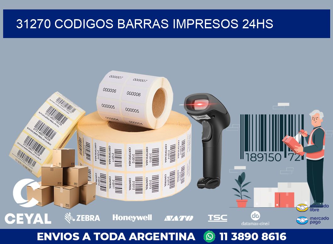 31270 codigos barras impresos 24hs