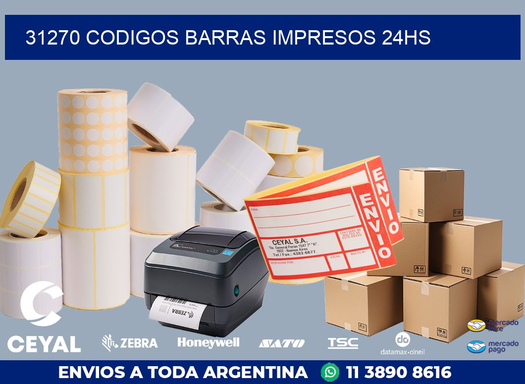 31270 codigos barras impresos 24hs
