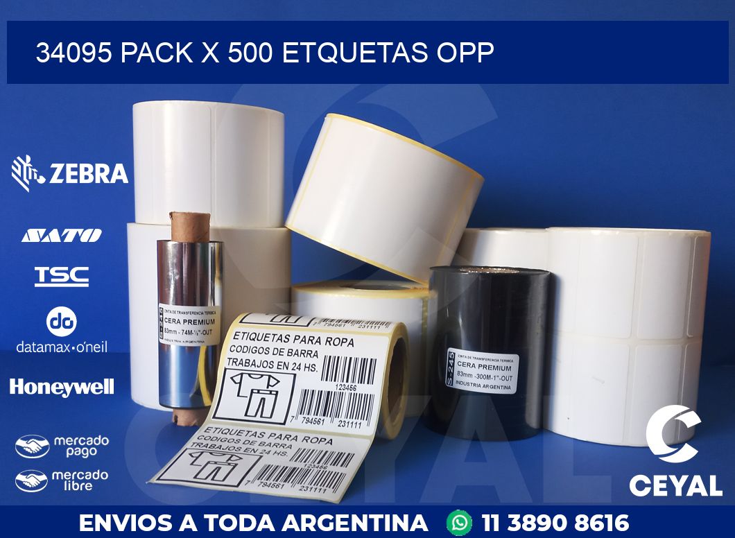 34095 PACK X 500 ETQUETAS OPP
