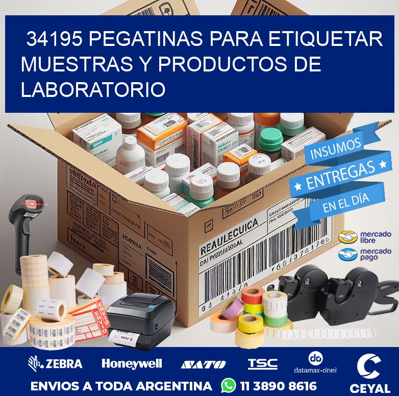 34195 PEGATINAS PARA ETIQUETAR MUESTRAS Y PRODUCTOS DE LABORATORIO