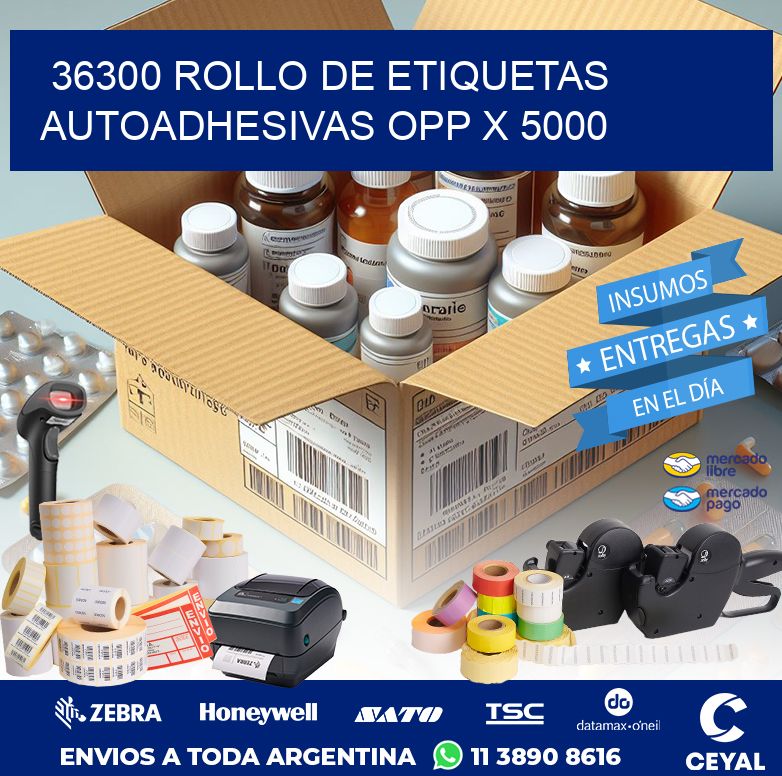 36300 ROLLO DE ETIQUETAS AUTOADHESIVAS OPP X 5000