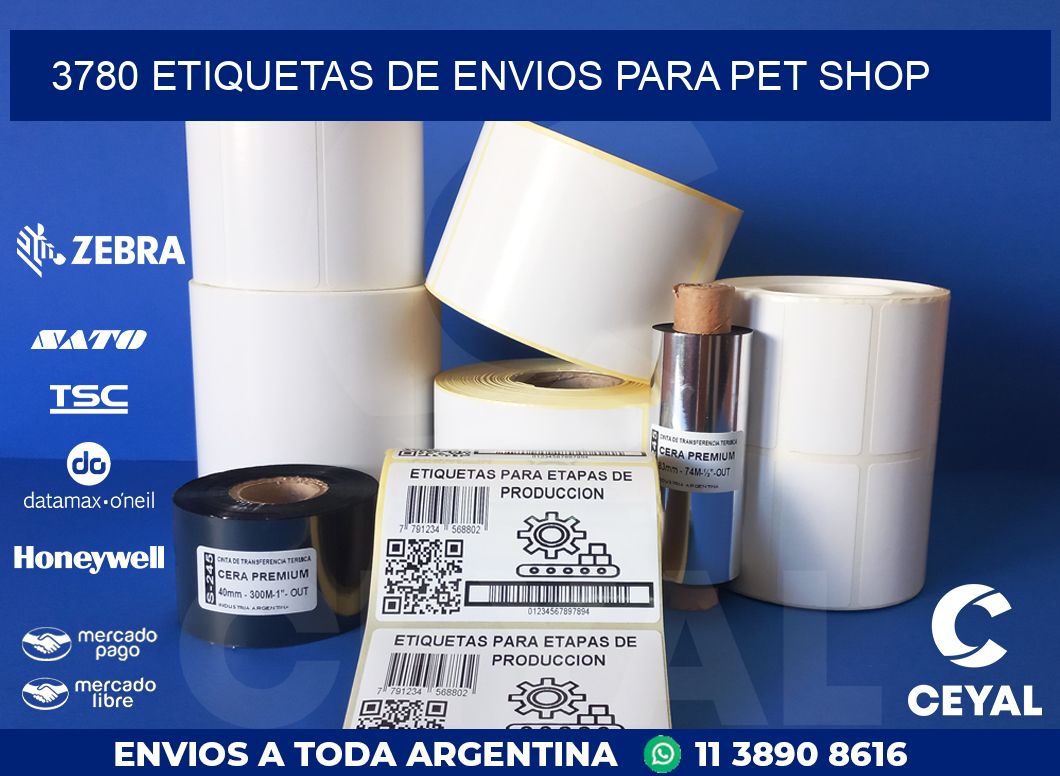 3780 ETIQUETAS DE ENVIOS PARA PET SHOP