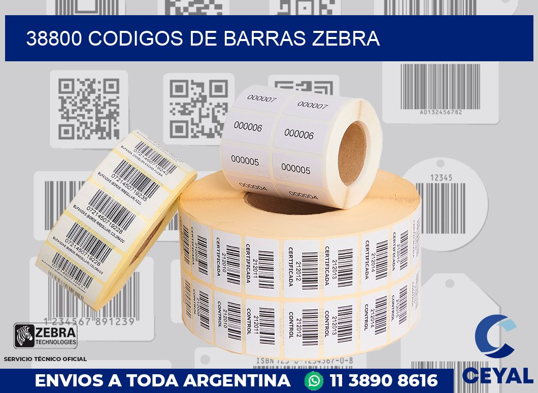 38800 codigos de barras zebra