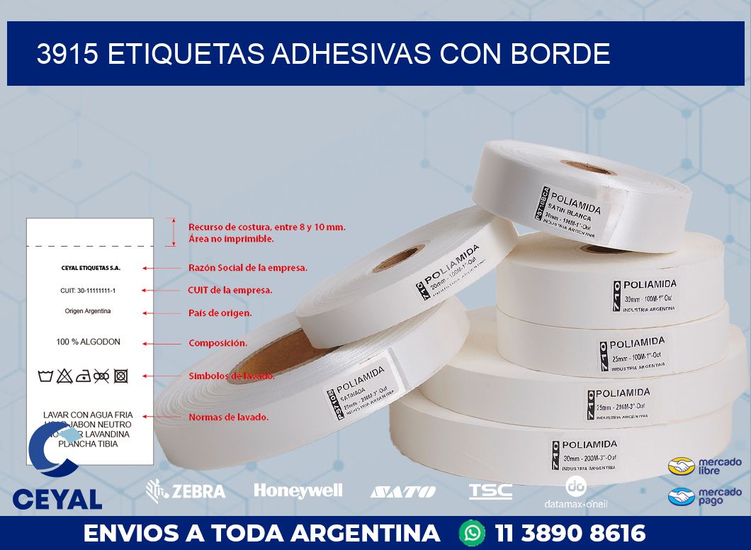 3915 ETIQUETAS ADHESIVAS CON BORDE