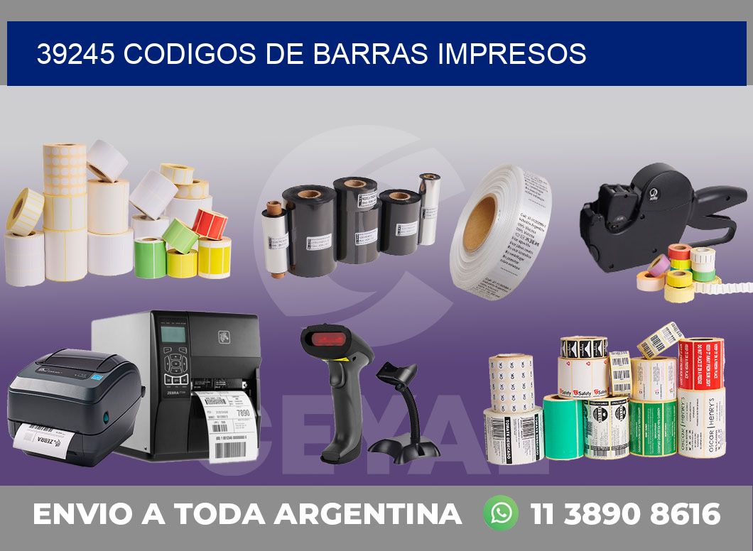 39245 codigos de barras impresos