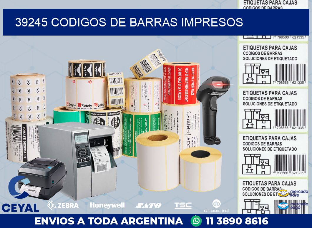 39245 codigos de barras impresos
