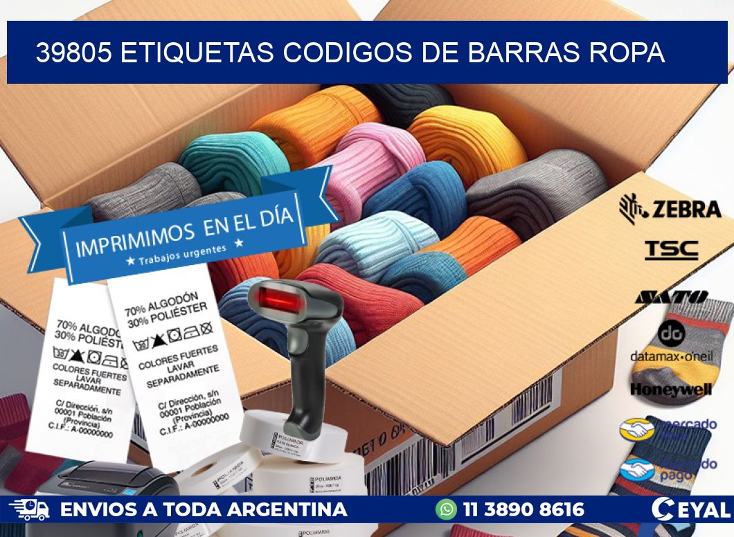 39805 ETIQUETAS CODIGOS DE BARRAS ROPA