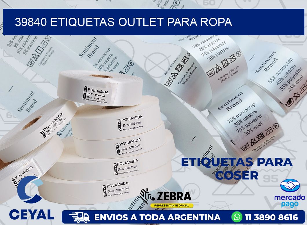 39840 ETIQUETAS OUTLET PARA ROPA