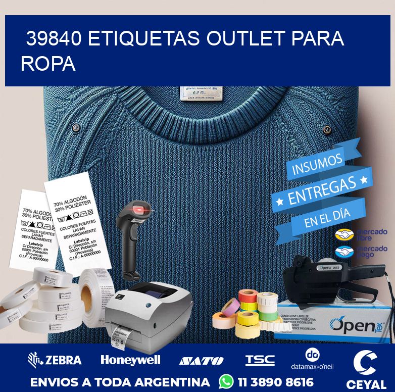 39840 ETIQUETAS OUTLET PARA ROPA