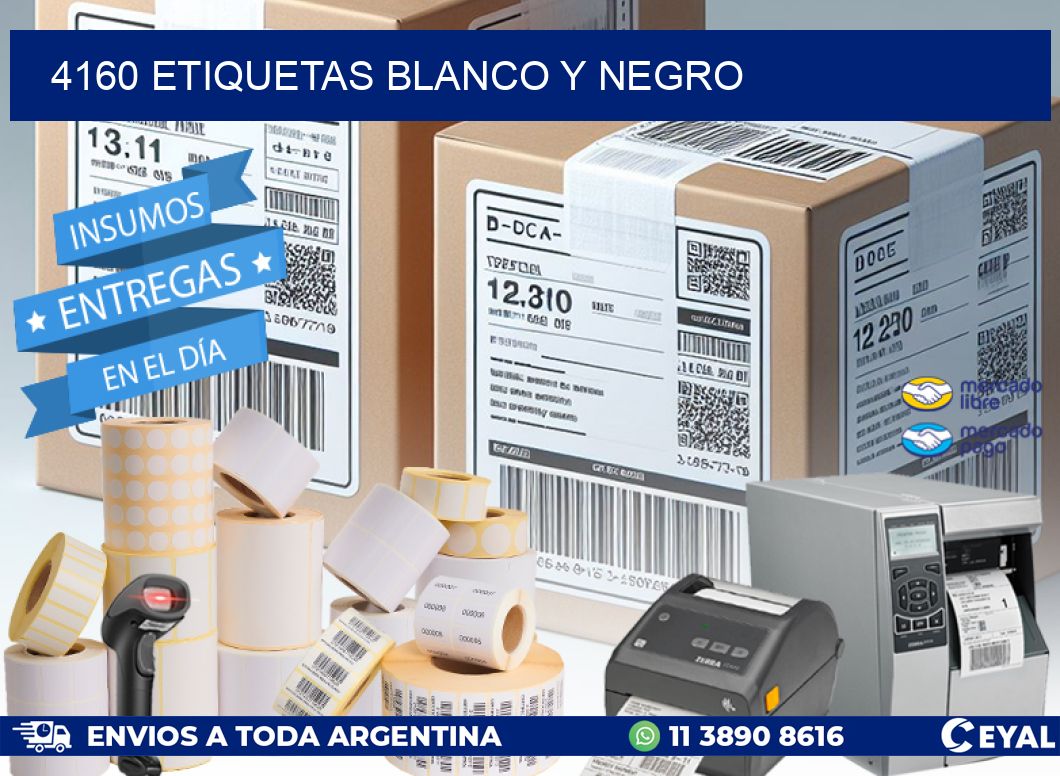 4160 etiquetas blanco y negro