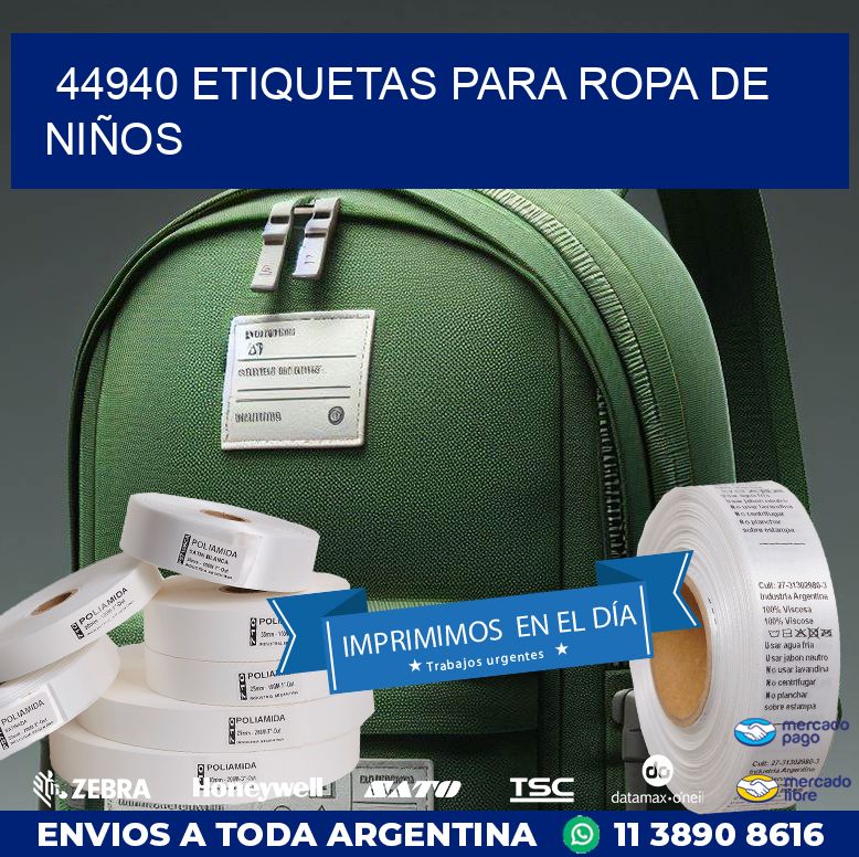 44940 ETIQUETAS PARA ROPA DE NIÑOS