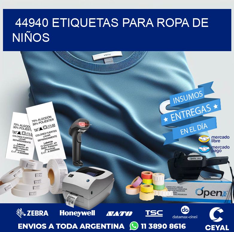 44940 ETIQUETAS PARA ROPA DE NIÑOS