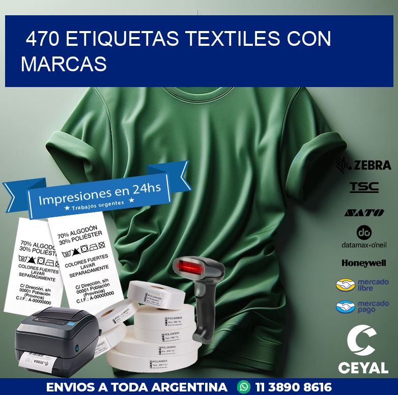 470 ETIQUETAS TEXTILES CON MARCAS