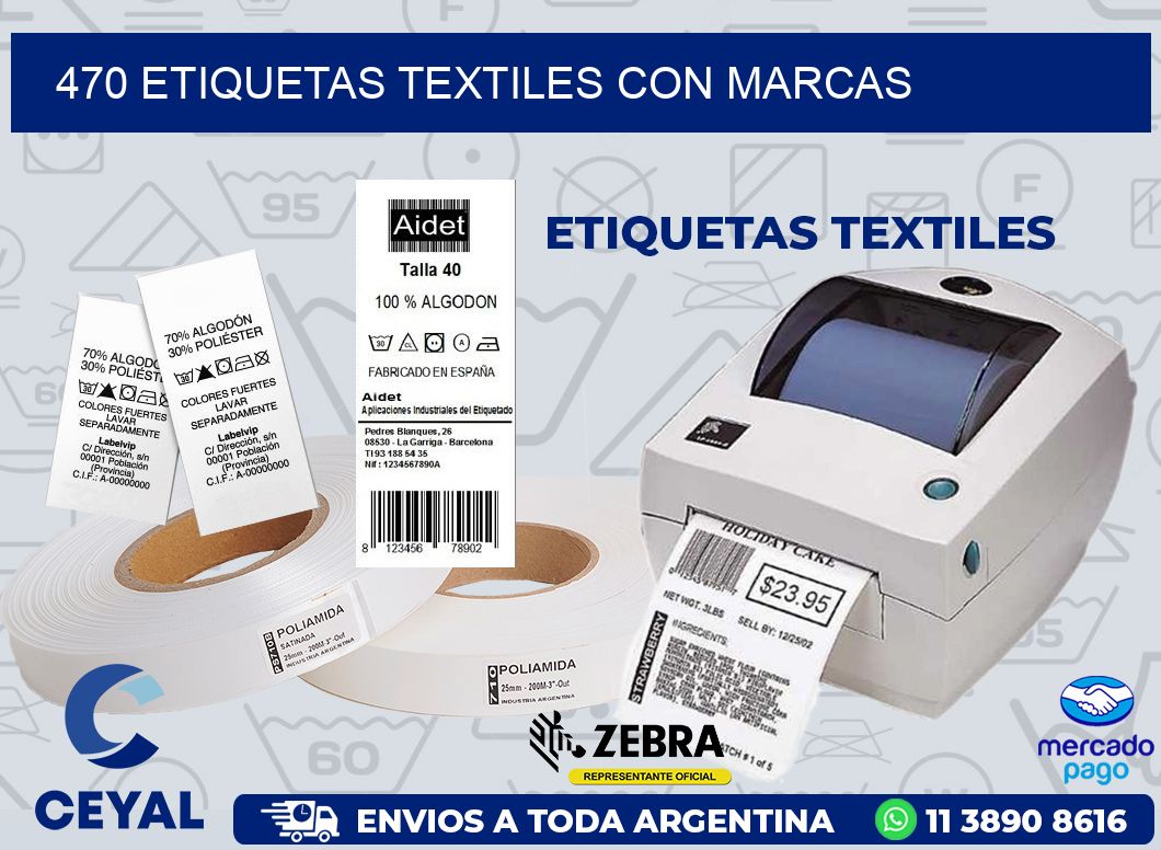 470 ETIQUETAS TEXTILES CON MARCAS