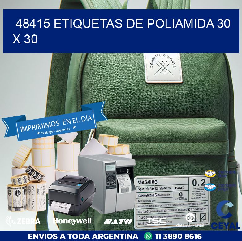 48415 ETIQUETAS DE POLIAMIDA 30 X 30