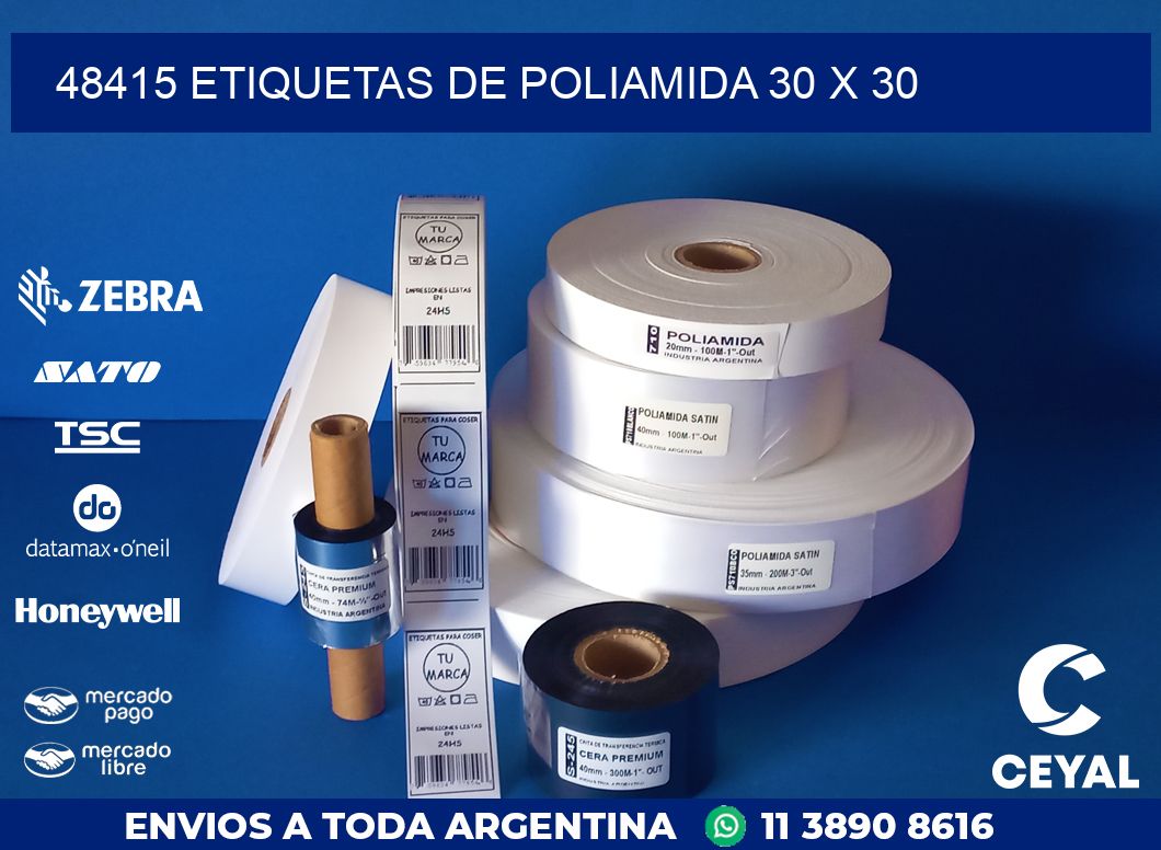 48415 ETIQUETAS DE POLIAMIDA 30 X 30
