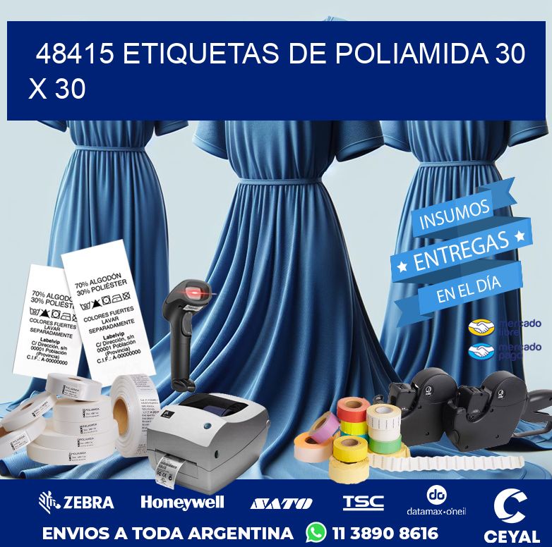 48415 ETIQUETAS DE POLIAMIDA 30 X 30