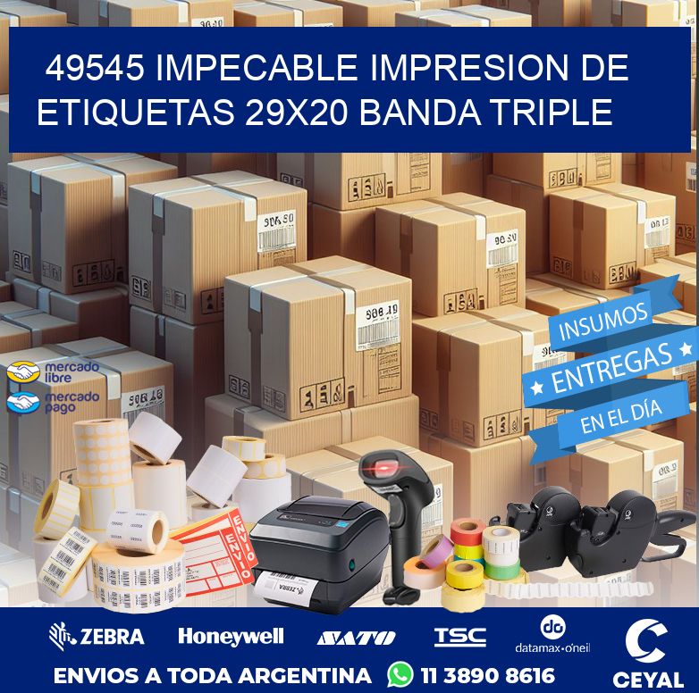 49545 IMPECABLE IMPRESION DE ETIQUETAS 29X20 BANDA TRIPLE