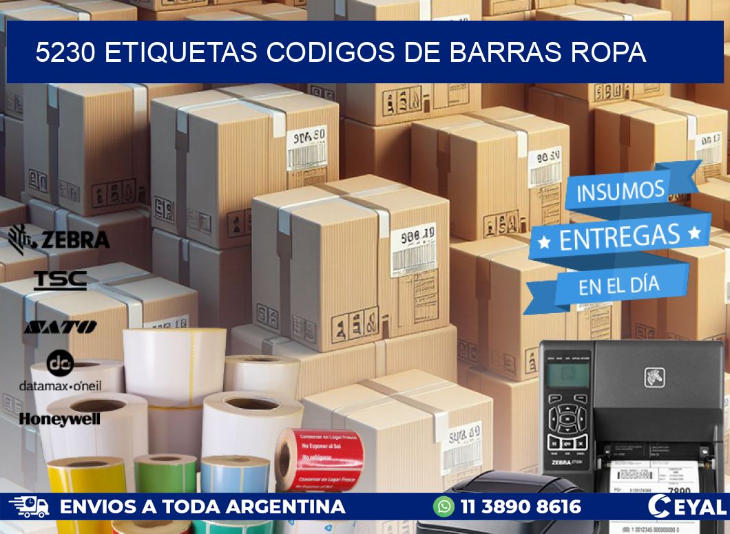 5230 ETIQUETAS CODIGOS DE BARRAS ROPA