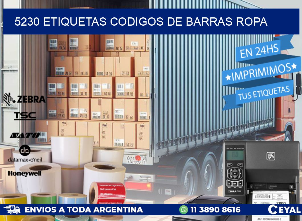 5230 ETIQUETAS CODIGOS DE BARRAS ROPA