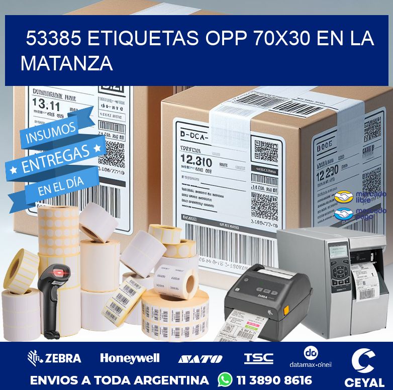 53385 ETIQUETAS OPP 70X30 EN LA MATANZA