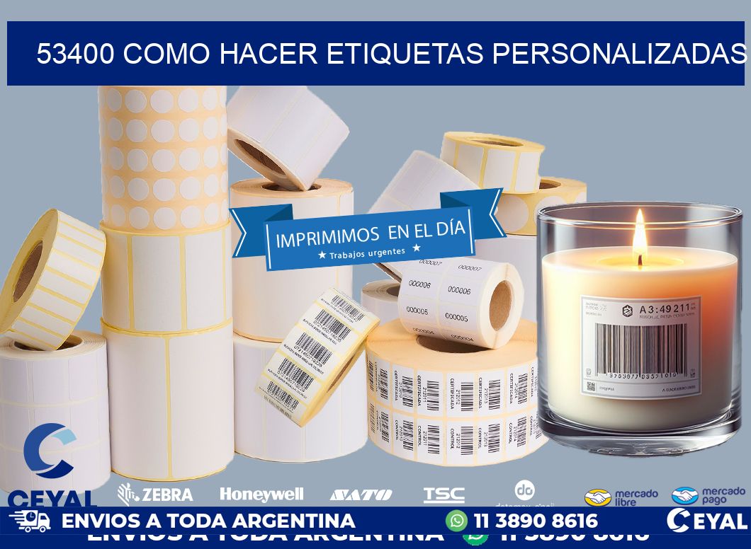 53400 como hacer etiquetas personalizadas