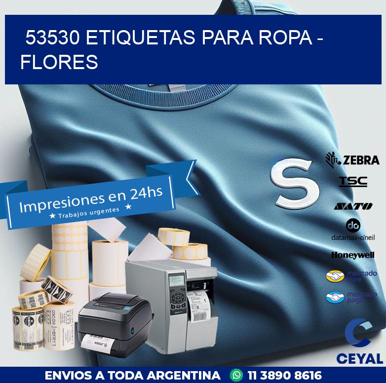 53530 ETIQUETAS PARA ROPA - FLORES