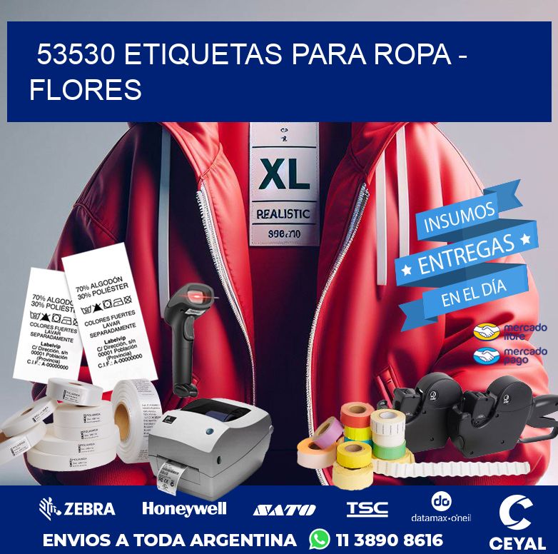 53530 ETIQUETAS PARA ROPA - FLORES