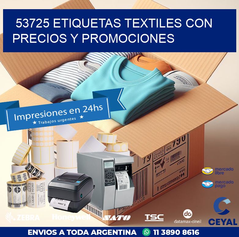 53725 ETIQUETAS TEXTILES CON PRECIOS Y PROMOCIONES